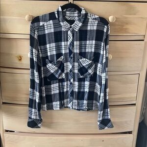 Rails Black and White Plaid Casual Button Down Shirt